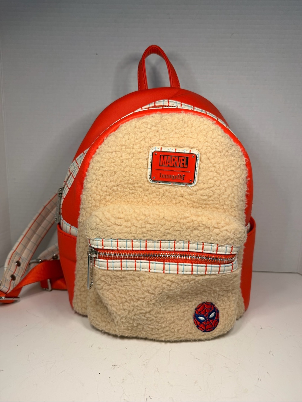 Marvel Loungefly Spider-Man With Great Power Faux
Fur Mini Backpack